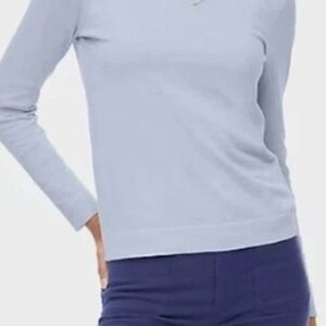 J Crew Cotton Teddy Sweater Soft Heather Blue sz S